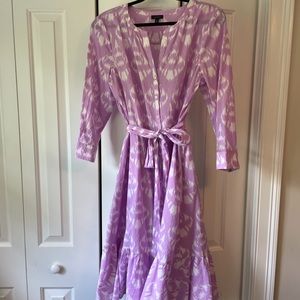 Talbots belted shirtdress. Lavender print. Size 12